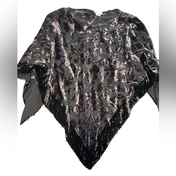 Vintage M.K.M designs a level burnout Whimsigoth fairy goth OS shawl - Picture 3 of 4